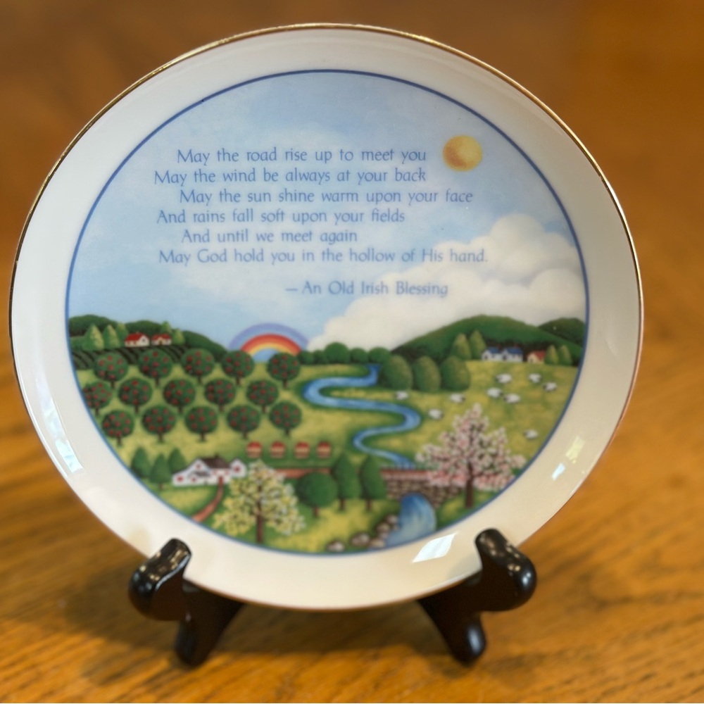Irish Blessing Decorative Plate with Scenic Design